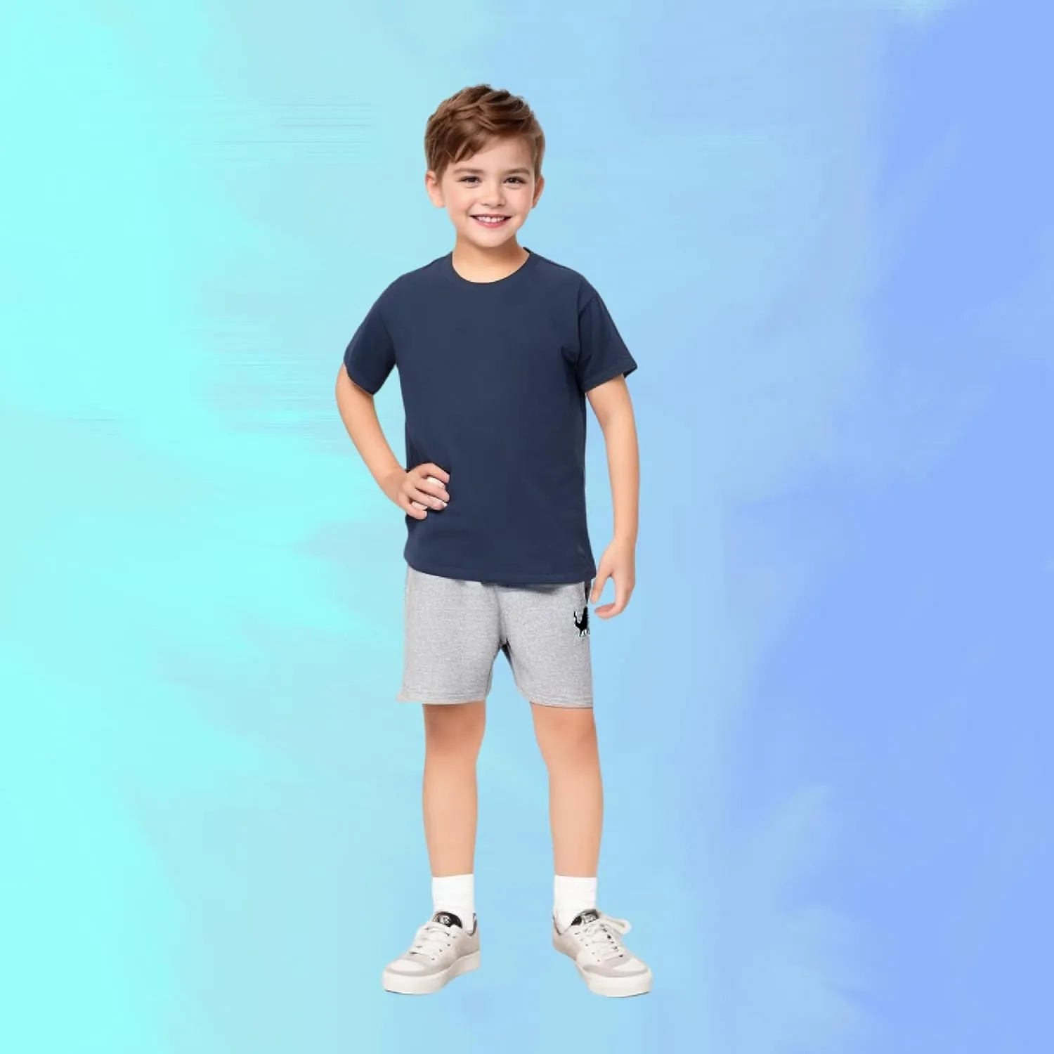 3-Pack Toddler Boys' Cotton Athletic Shorts with Pockets Pull-On Design Active Dinosaur Embroidery, Soft and Breathable