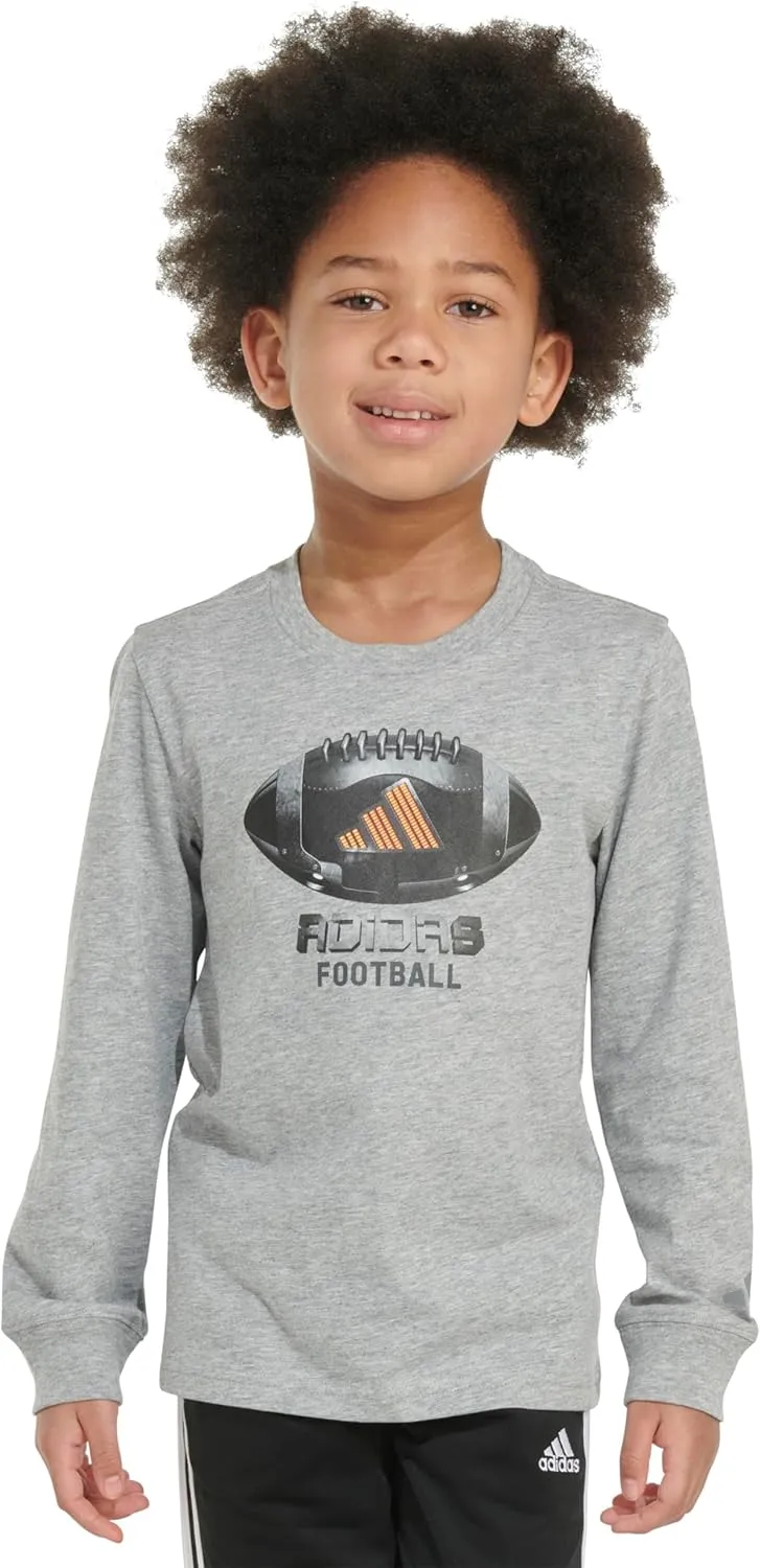 adidas Boys' Long Sleeve Cotton Graphic T-Shirt