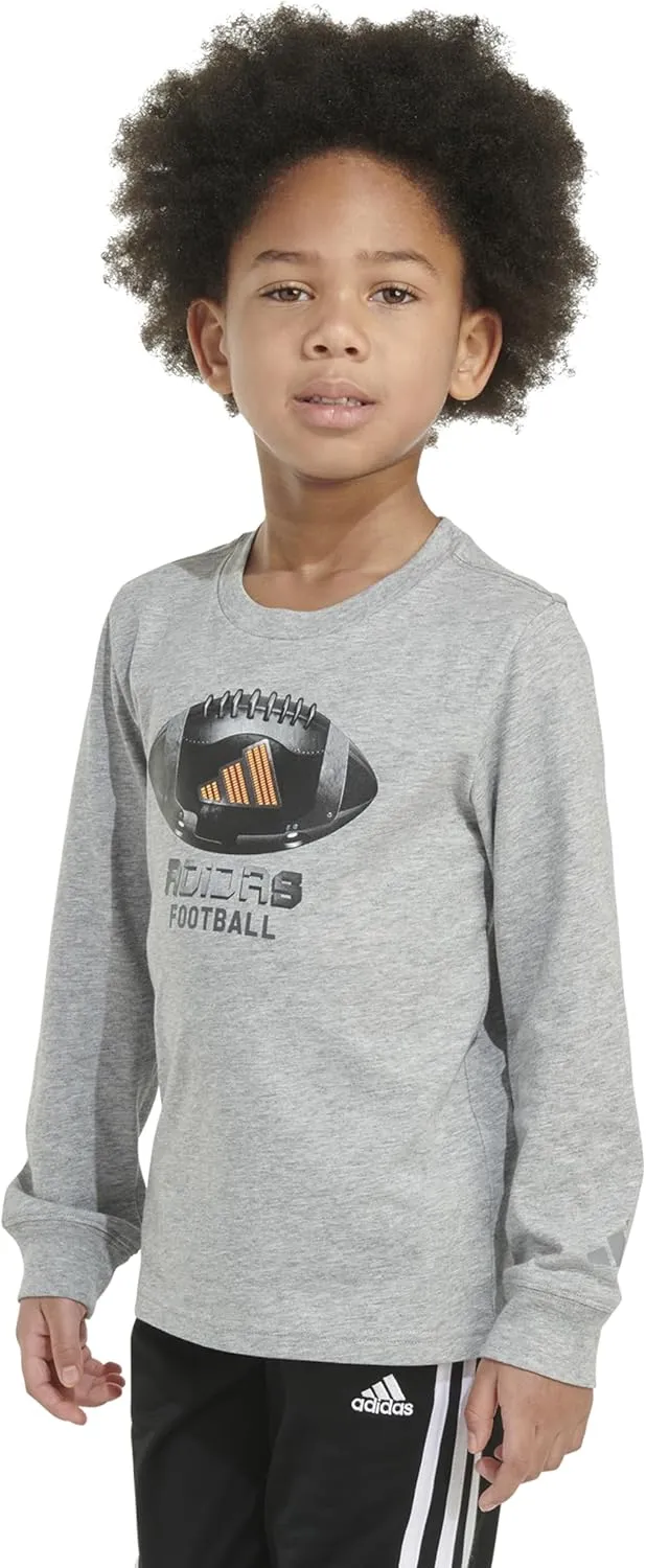adidas Boys' Long Sleeve Cotton Graphic T-Shirt