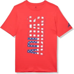 adidas Boys' Short Sleeve Cotton USA Graphic T-Shirt
