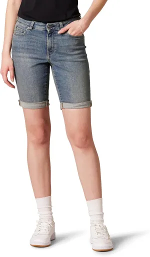 Amazon Essentials Women's Mid-Rise Slim fit Denim Bermuda Shorts with Pockets