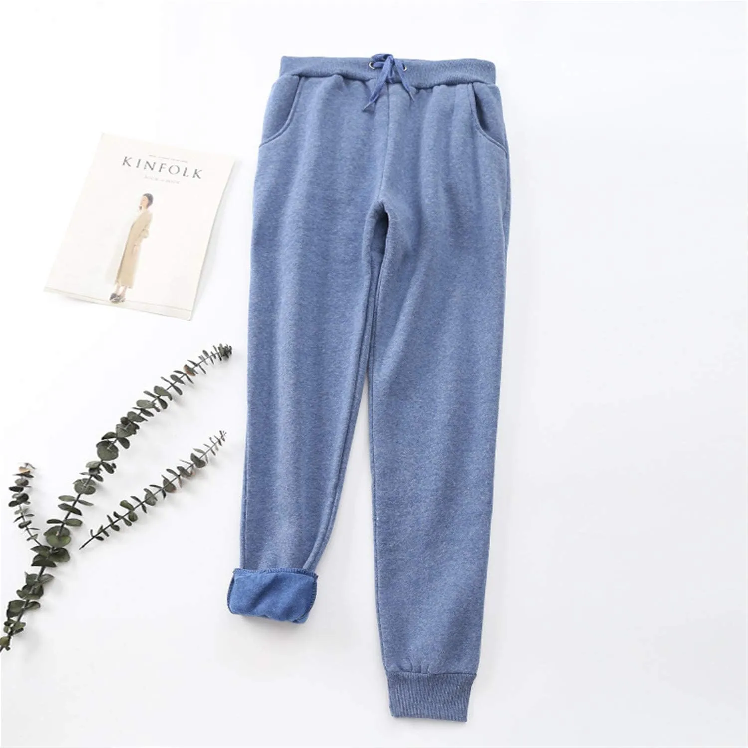 Andongnywell Women's Warm Jogger Fleece Pants Sherpa Lined Athletic Sweatpants Winter Casual Harem Sports Pants