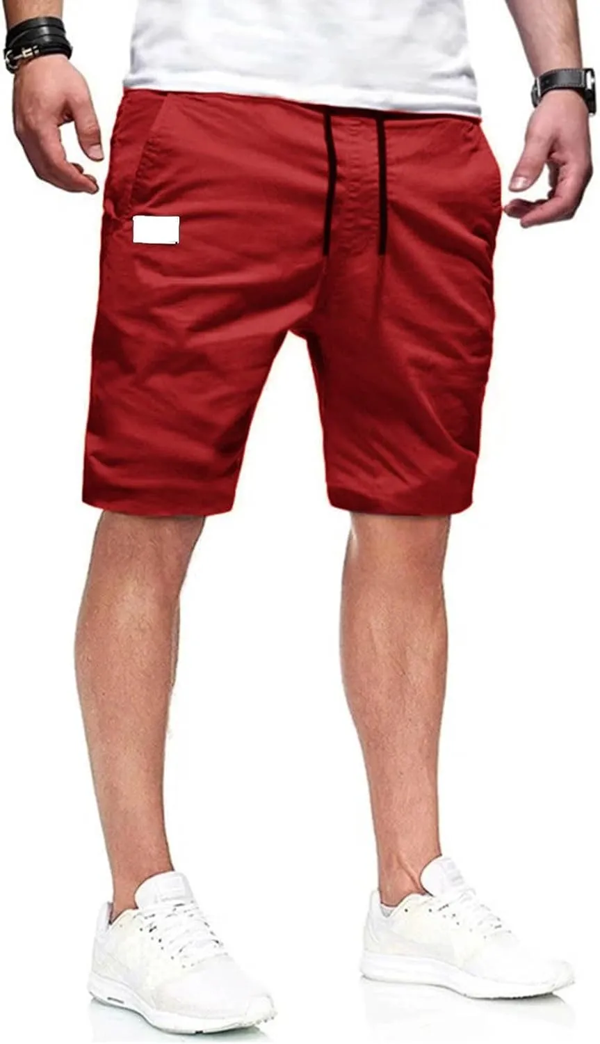 Athletic Shorts for Men Elastic Waist Stretch Casual Summer Shorts Plus Size Classic Lightweight Baggy Chino Beach Pants