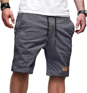 Athletic Shorts for Men Elastic Waist Stretch Casual Summer Shorts Plus Size Classic Lightweight Baggy Chino Beach Pants