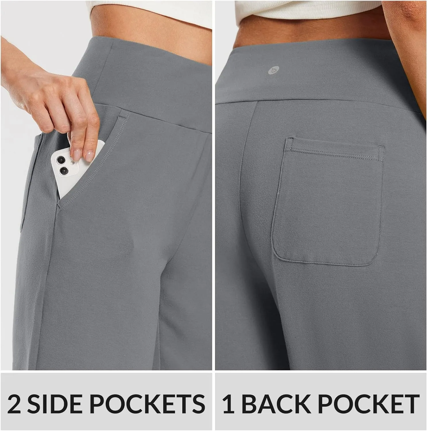 baleaf Womens 12" Long Bermuda Shorts Knee Length Cotton Athletic Shorts Sweat Casual Lounge Walking Summer