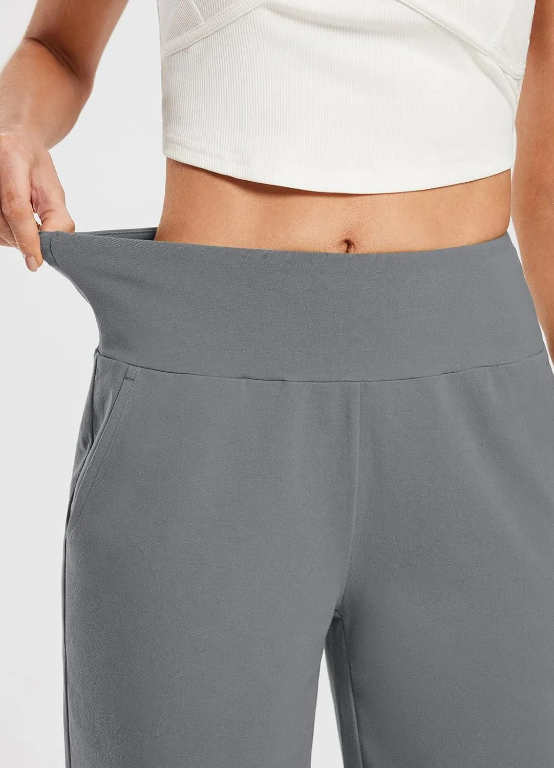 baleaf Womens 12" Long Bermuda Shorts Knee Length Cotton Athletic Shorts Sweat Casual Lounge Walking Summer