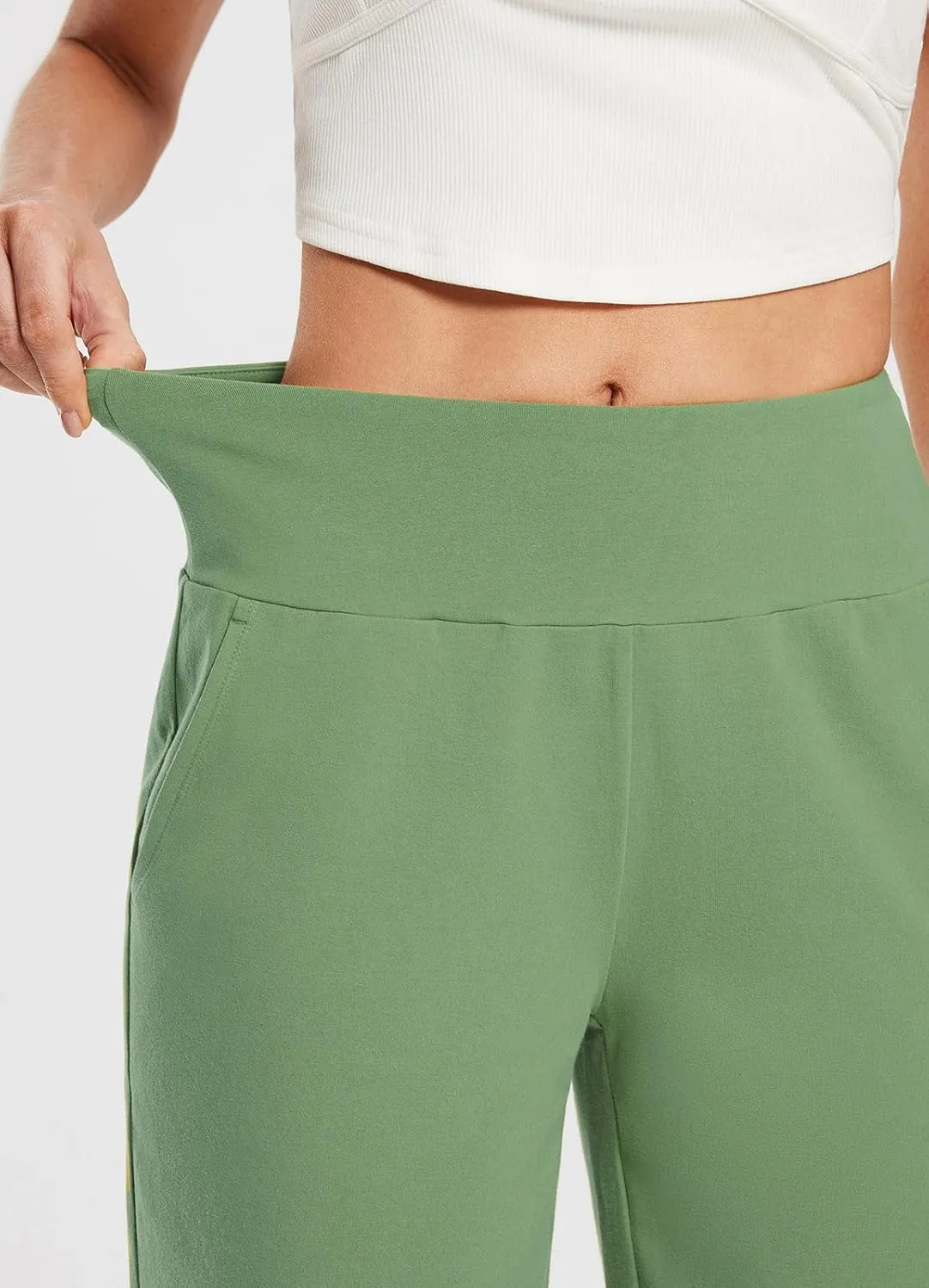 baleaf Womens 12" Long Bermuda Shorts Knee Length Cotton Athletic Shorts Sweat Casual Lounge Walking Summer