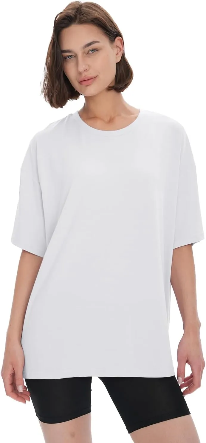 BAMBOO COOL Womens Oversized T Shirts Short Sleeve Tees Loose Fit Tops for Ladies Trendy Clothes