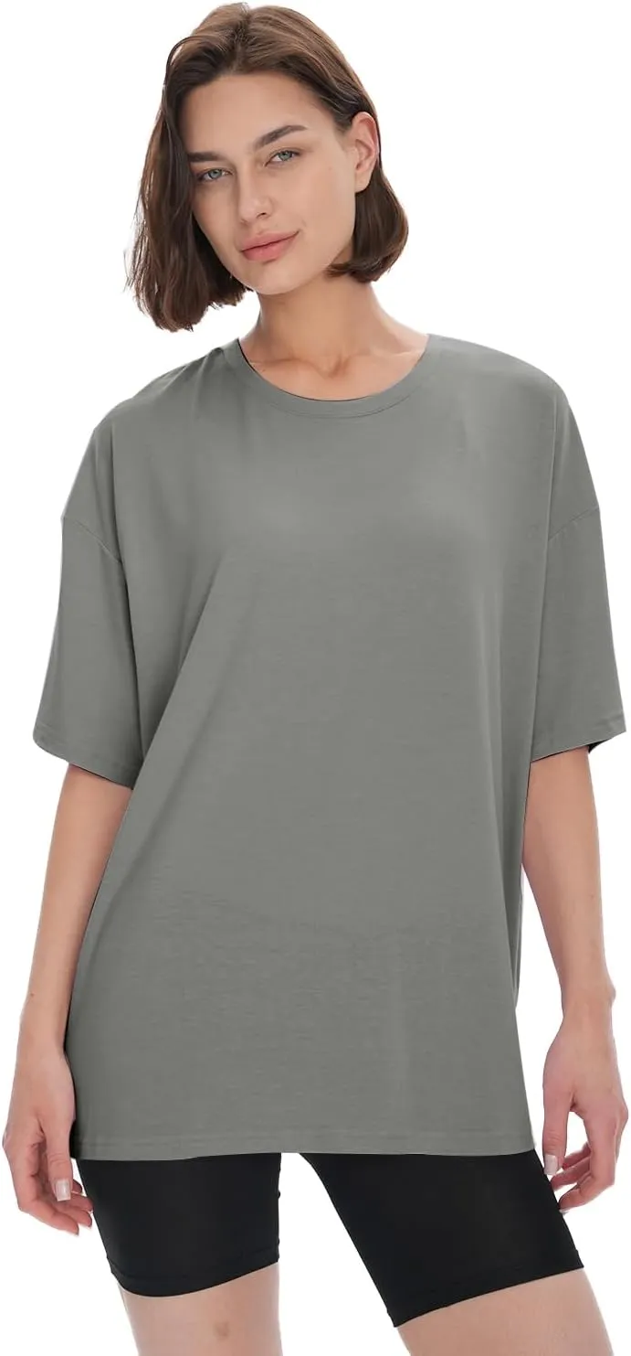BAMBOO COOL Womens Oversized T Shirts Short Sleeve Tees Loose Fit Tops for Ladies Trendy Clothes
