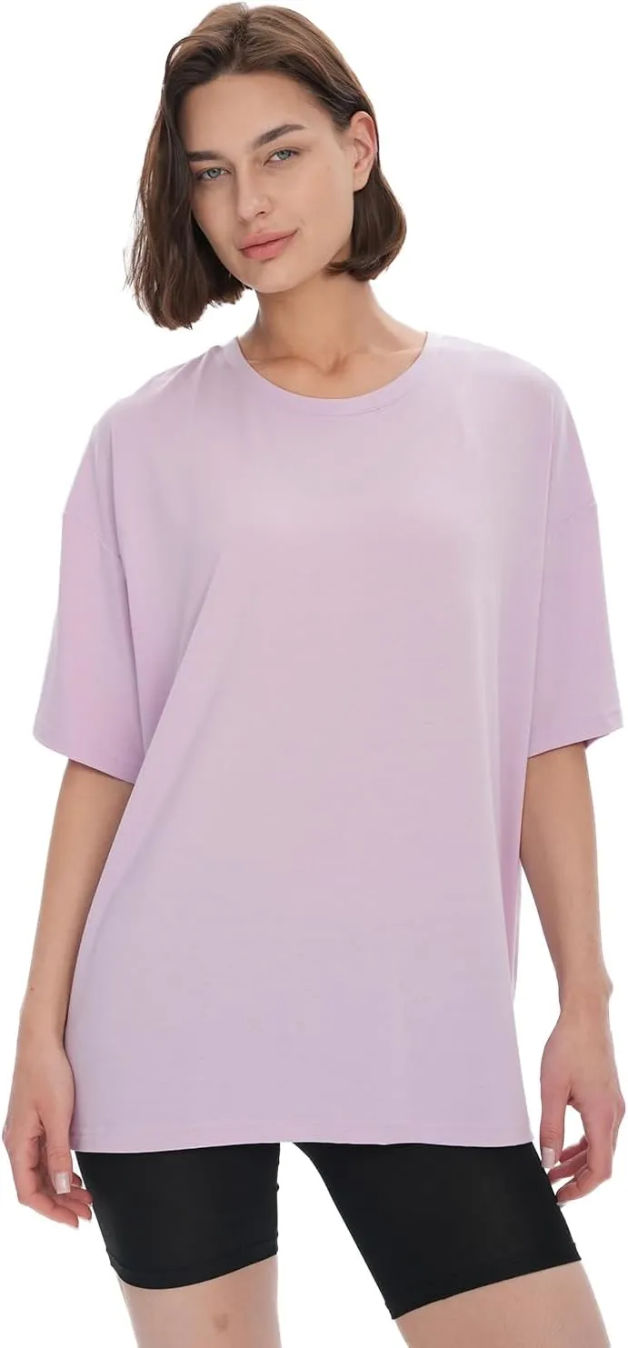 BAMBOO COOL Womens Oversized T Shirts Short Sleeve Tees Loose Fit Tops for Ladies Trendy Clothes