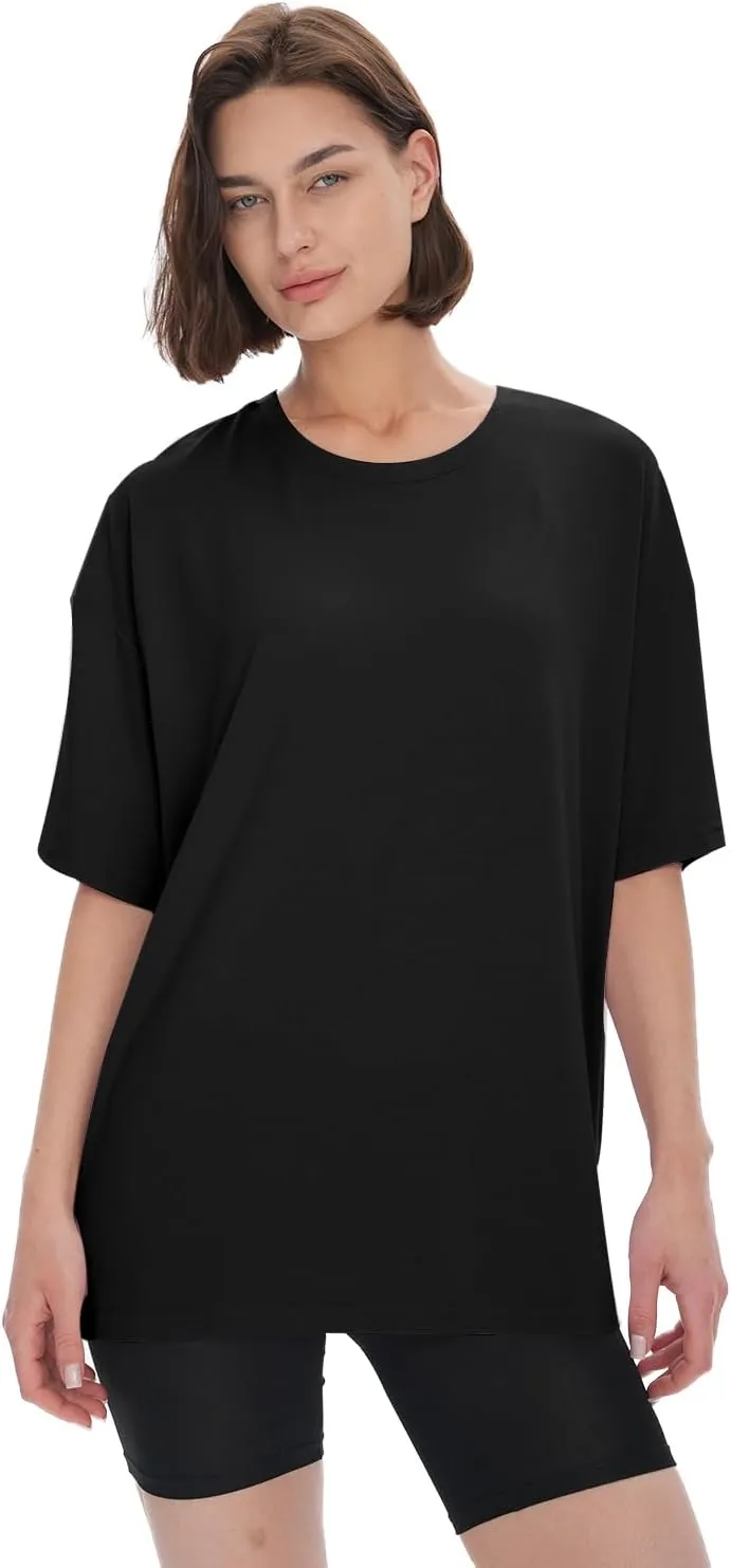 BAMBOO COOL Womens Oversized T Shirts Short Sleeve Tees Loose Fit Tops for Ladies Trendy Clothes