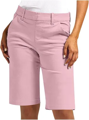 Bermuda Shorts for Women Summer Knee Length Lightweight Quick Dry Short Casual Hiking Straight Leg Pull On Short
