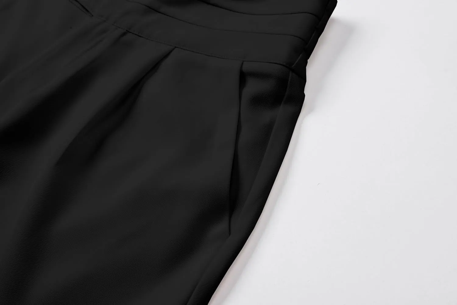 Betusline Women's High Waist Dress Pants Business Side Button Work Wide Leg Pants Straight Leg Trousers, X-Small-XX-Large