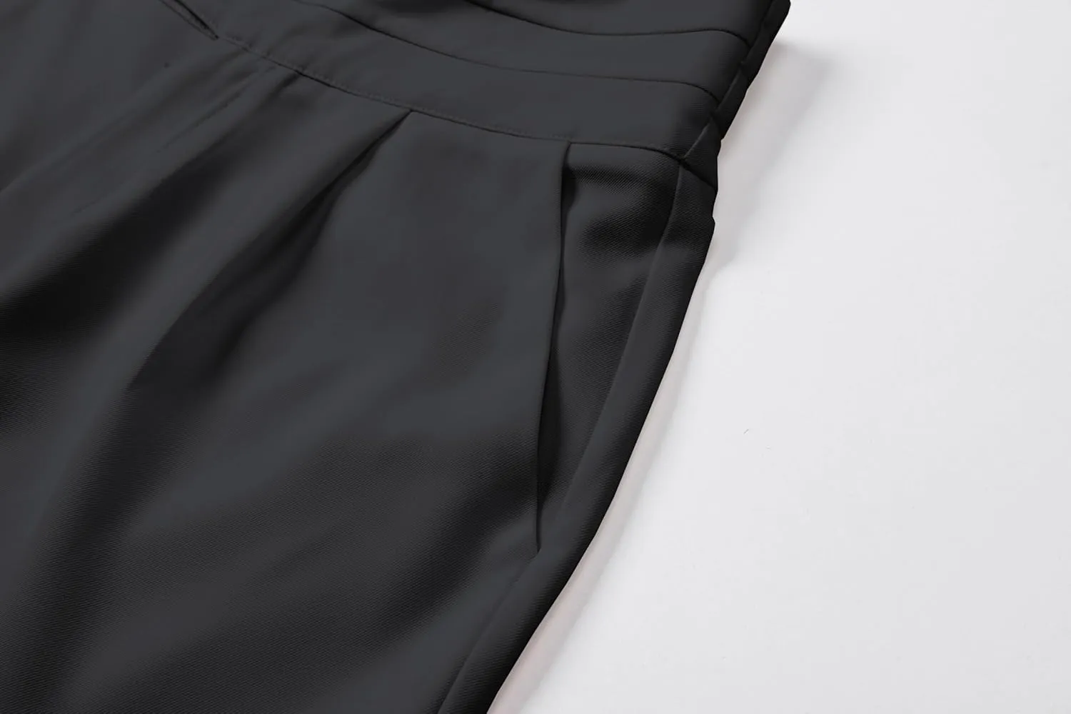 Betusline Women's High Waist Dress Pants Business Side Button Work Wide Leg Pants Straight Leg Trousers, X-Small-XX-Large