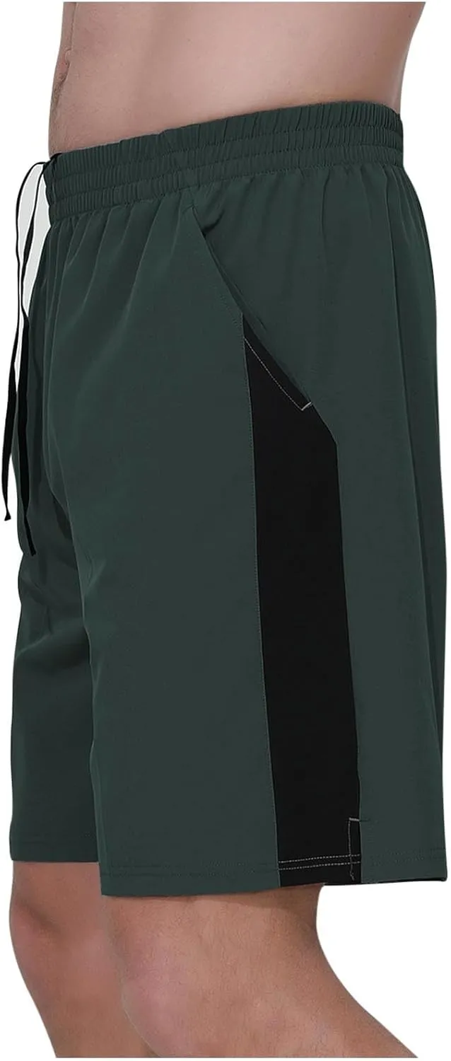 Binmer Men's Athletic Running Shorts Quick Dry Gym Workout Short Pants Casual Drawstring Elastic Waist Shorts for Running