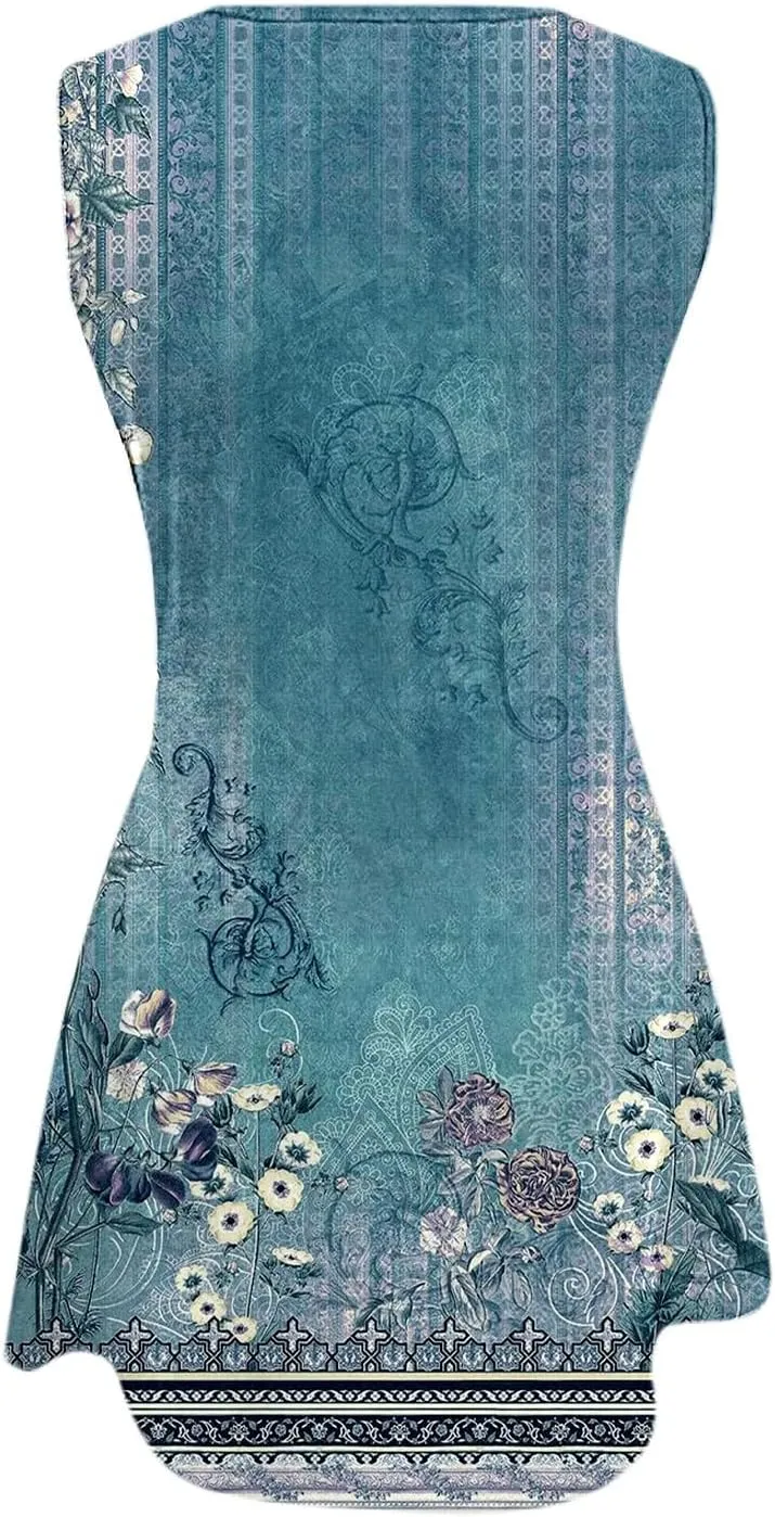 Boho Dresses for Women 2025 Womens with Pockets Summer Casual Tank Dress Sleeveless Midi Beach Dress Womens Cotton