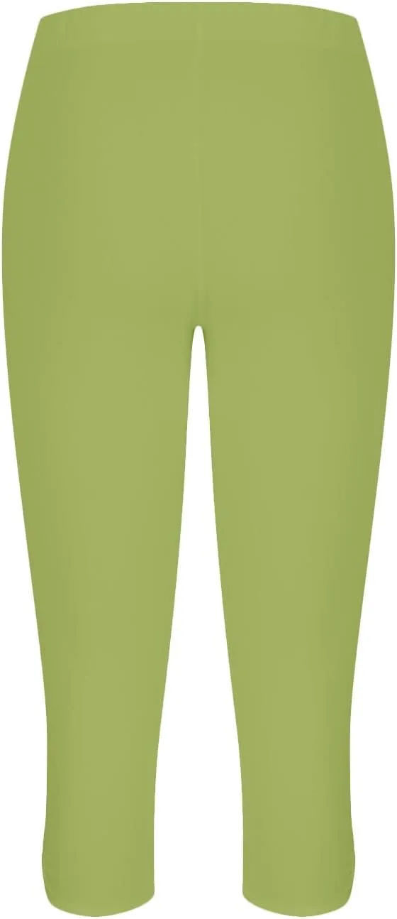 Capri Leggings for Women 2025 Summer Lace Stitching Beach Pants Elastic High Waisted Stretch Soft Cropped Trousers