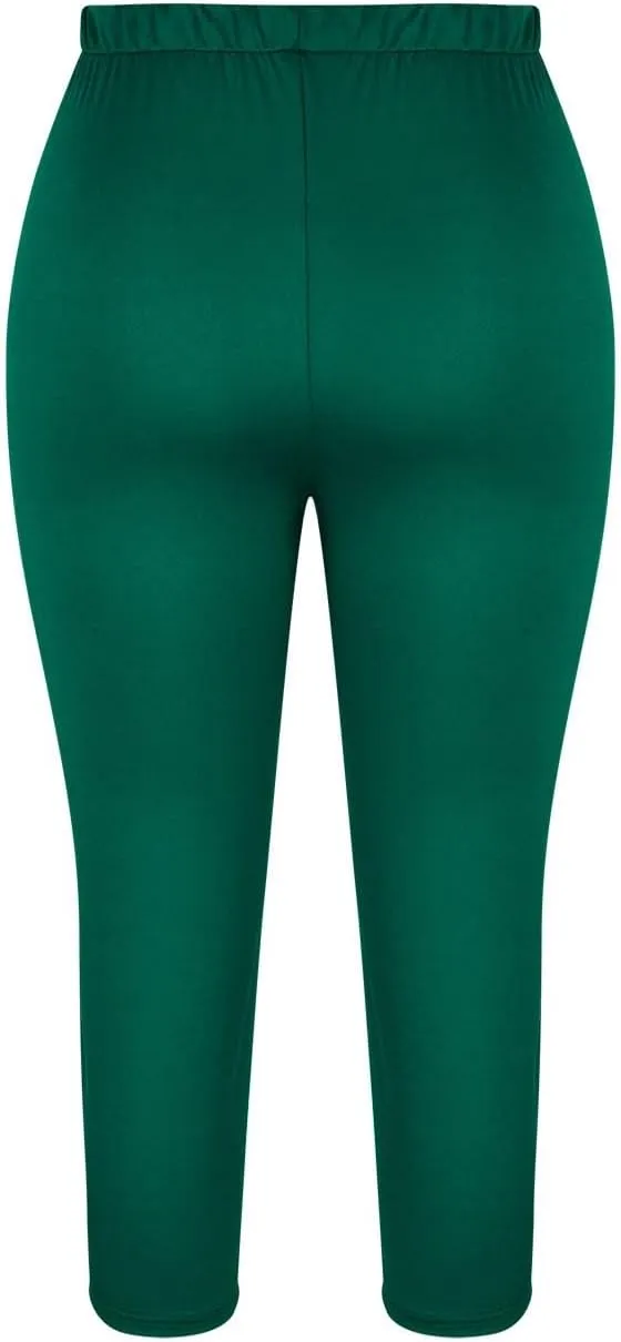 Capri Leggings for Women Tummy Control Knee Length Cropped Pants Casual Solid Cutout Yoga Short Solid Lounge Pajams