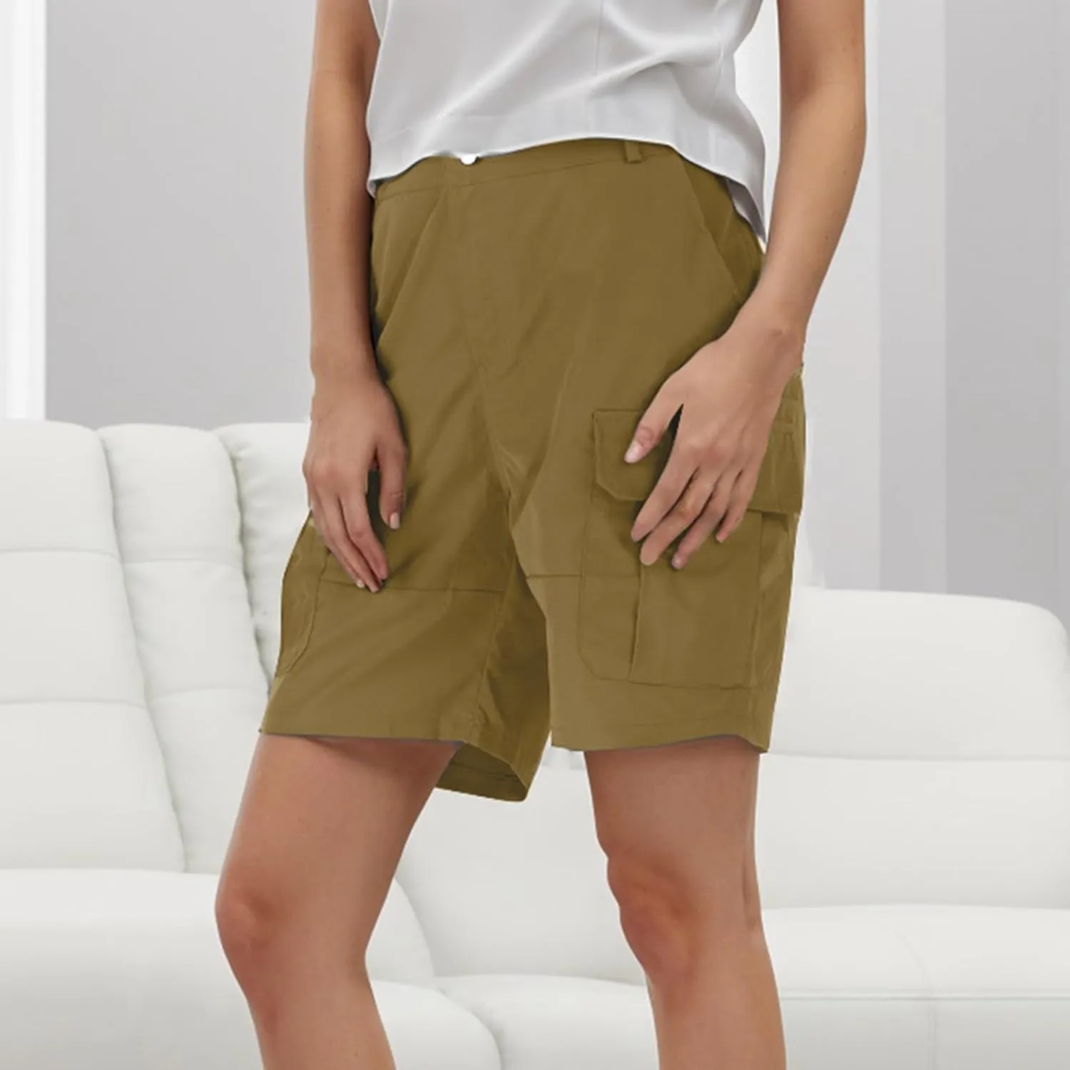 Cargo Shorts for Women Casual Summer Pants Chino Shorts Lightweight Sport Shorts Elastic Waist Boxer Short Yoga Short