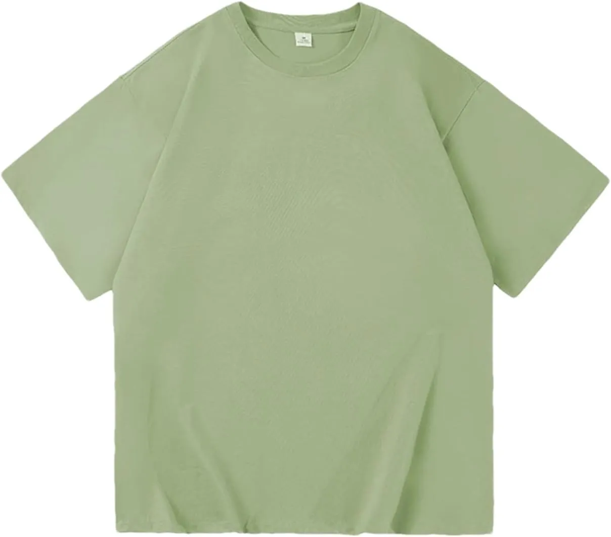 Cotton Shirts Men's Oversized Drop-Shoulder Streetwear Solid Color T-Shirt