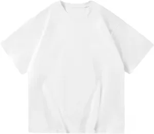 Cotton Shirts Men's Oversized Drop-Shoulder Streetwear Solid Color T-Shirt
