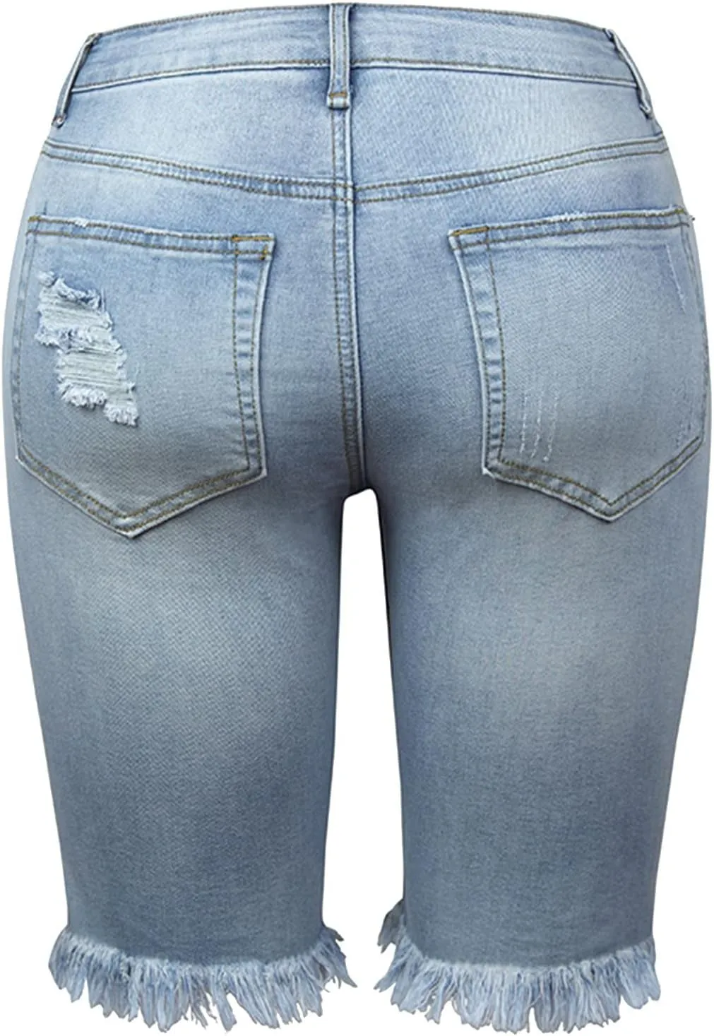 Denim Bermuda Shorts for Women Stretchy High Waisted, Jean Shorts for Teen Girls Baggy Ripped Trendy Casual Y2k Jorts