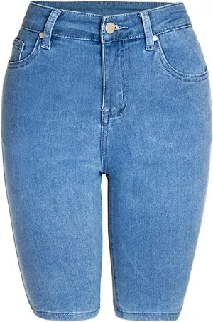 Denim Bermuda Shorts for Women Stretchy High Waisted, Jean Shorts for Teen Girls Baggy Ripped Trendy Casual Y2k Jorts