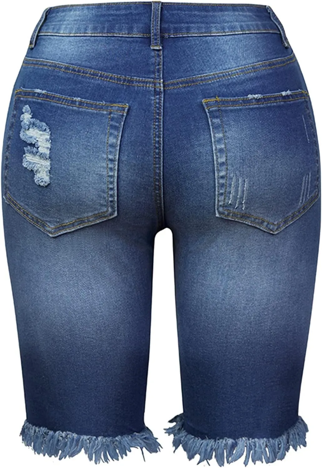 Denim Bermuda Shorts for Women Stretchy High Waisted, Jean Shorts for Teen Girls Ripped Summer Baggy Y2k Trendy Jorts