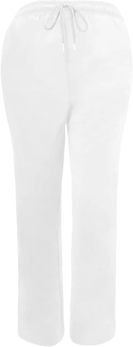 fartey Linen Pants Women Summer Casual Straight Leg Pants Drawstring Elastic High Waist Loose Comfy Trousers with Pockets