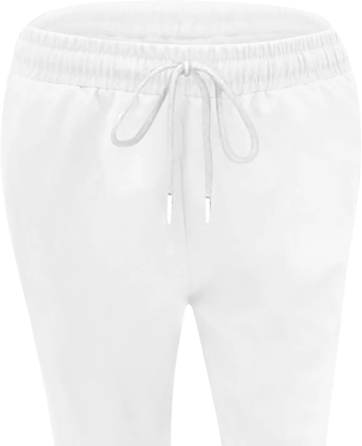 fartey Linen Pants Women Summer Casual Straight Leg Pants Drawstring Elastic High Waist Loose Comfy Trousers with Pockets