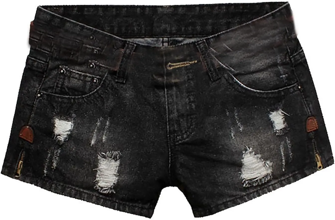 Fashion High Waisted Jeans Shorts Women Summer Casual Button Distressed Denim Shorts Trendy Comfy Lightweight Shorts Pockets Shorts for Women Sexy Casual Summer Z6Black, XXL
