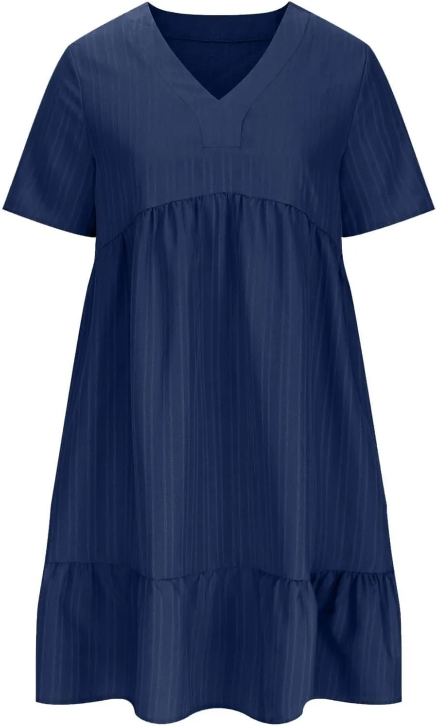 Flowy Dresses for Women 2025 Summer Short Sleeve Beach Dress Ruffle Tiered Layered A-Line Sundress Travel Boho Dress