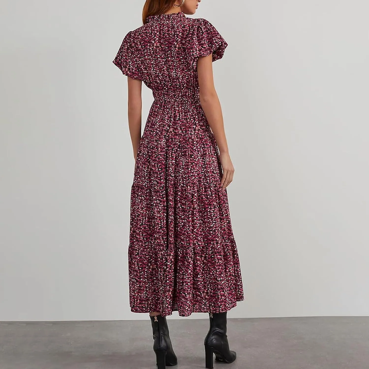 Formal Dresses for Women Gowns Evening Party Cocktail Dress Long Split Elegant V Neck Wrap Ruffle Wedding Guest Dresses