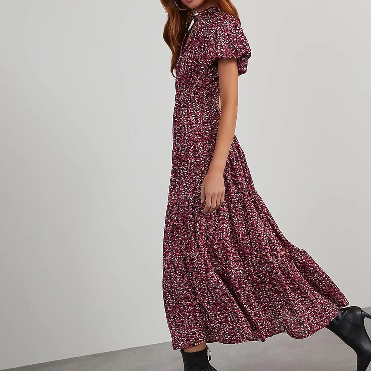 Formal Dresses for Women Gowns Evening Party Cocktail Dress Long Split Elegant V Neck Wrap Ruffle Wedding Guest Dresses