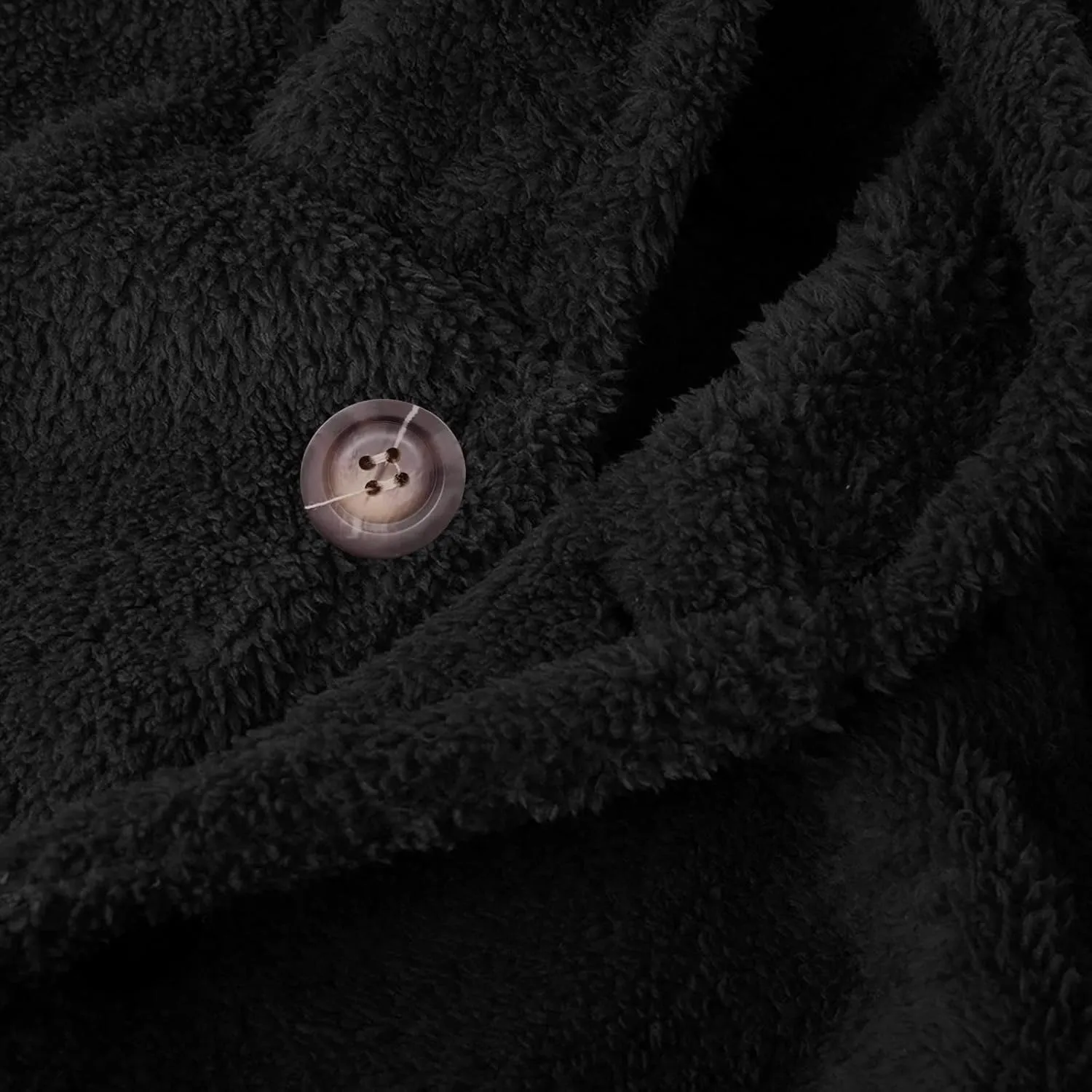 Fuzzy Hoodies Jacket for Men Winter Warm Open Front Fleece Coats Casual Button Down Hooded Outwear Jackets