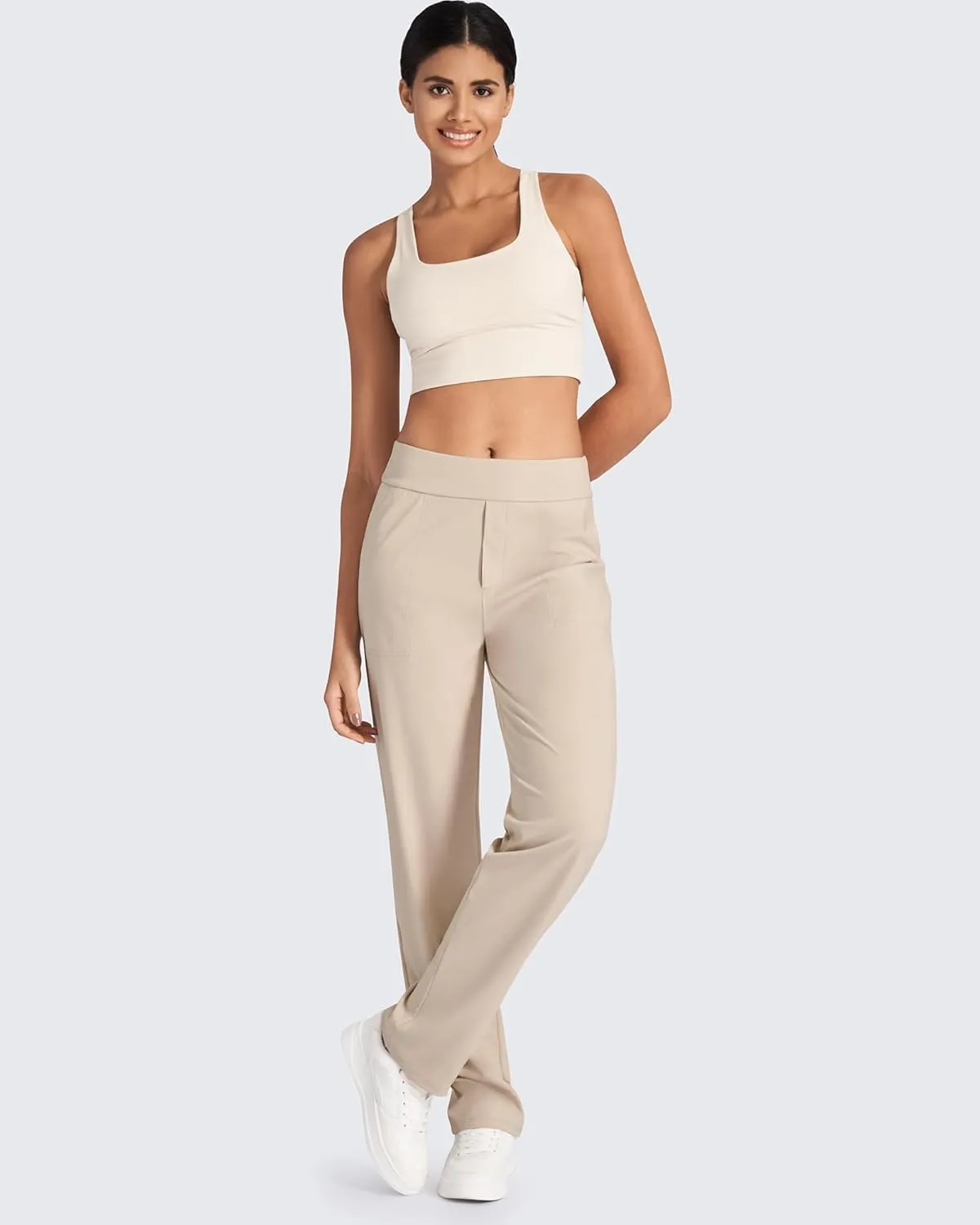 G4Free ShiftReady Yoga Pants Women High Waist Dress Work Pants with Pockets Wide Leg Business Casual Trousers 28"/30"/32"