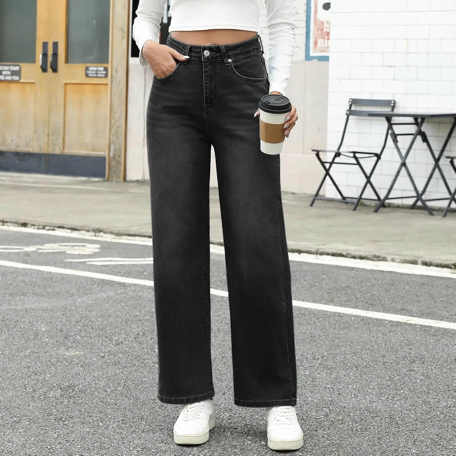 Genleck Women Loose Ripped Boyfriends Jeans High Waist Baggy Denim Pants Distressed Wide Leg Jeans Y2K