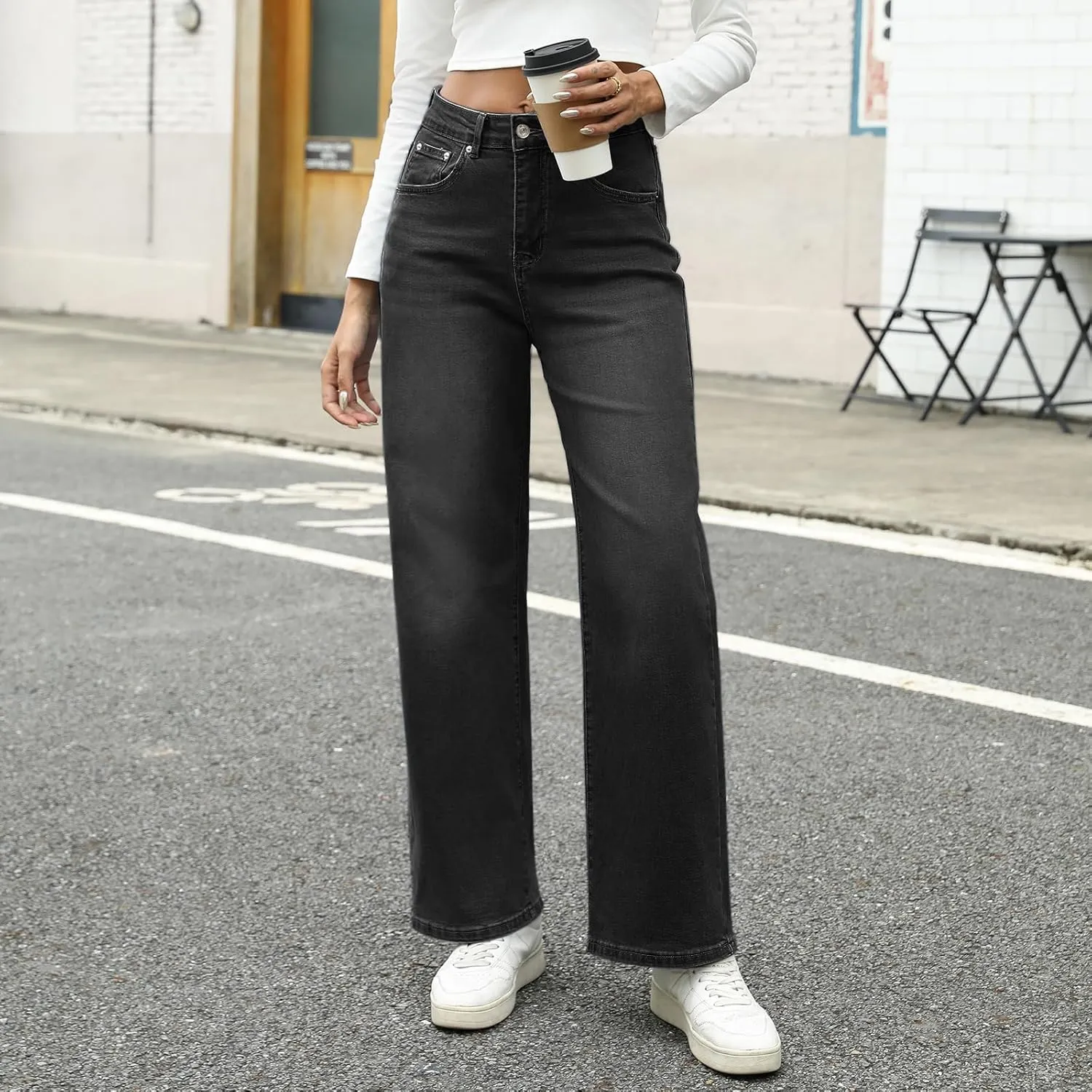 Genleck Women Loose Ripped Boyfriends Jeans High Waist Baggy Denim Pants Distressed Wide Leg Jeans Y2K