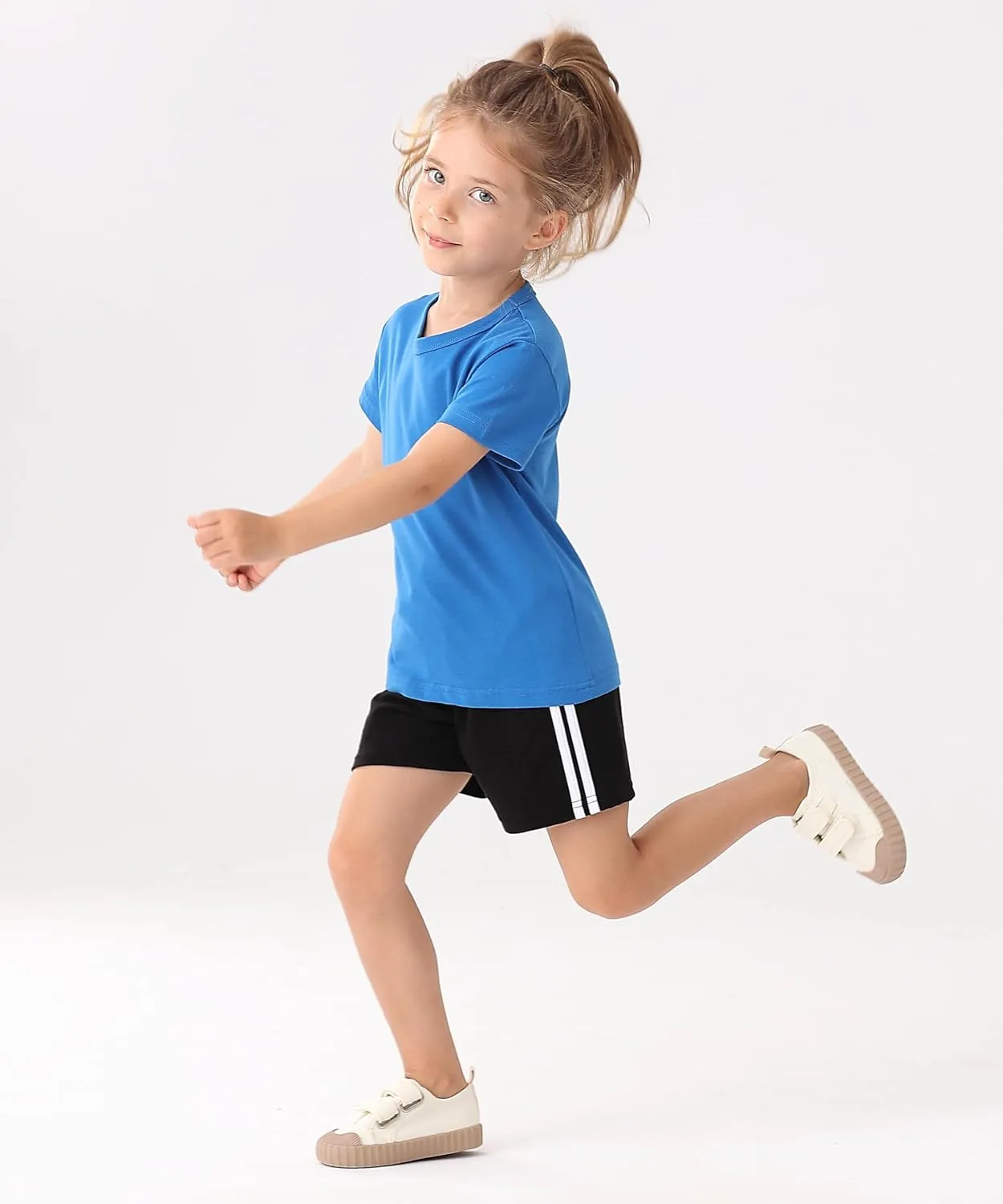 GFQLONG 3 Pack Toddler Boys Girls Cotton Running Athletic Shorts, Kids Summer Casual Fashion Soccer Shorts