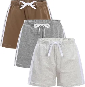 GFQLONG 3 Pack Toddler Boys Girls Cotton Running Athletic Shorts, Kids Summer Casual Fashion Soccer Shorts