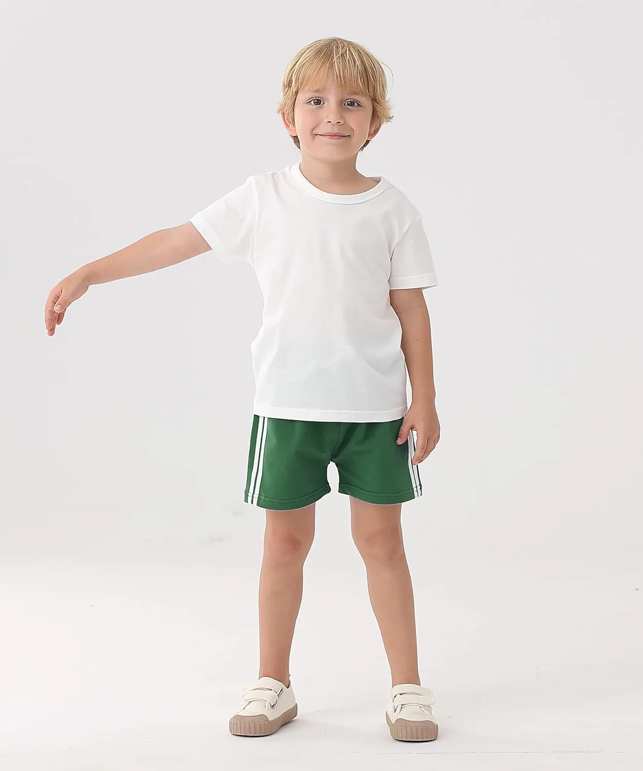 GFQLONG 5 Pack Toddler Boys Girls Cotton Athletic Running Shorts, Kids Summer Casual Fashion Soccer Shorts