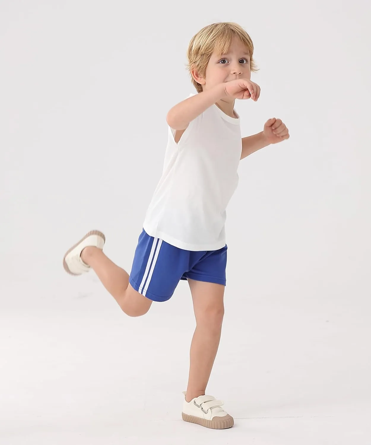 GFQLONG 5 Pack Toddler Boys Girls Cotton Athletic Running Shorts, Kids Summer Casual Fashion Soccer Shorts