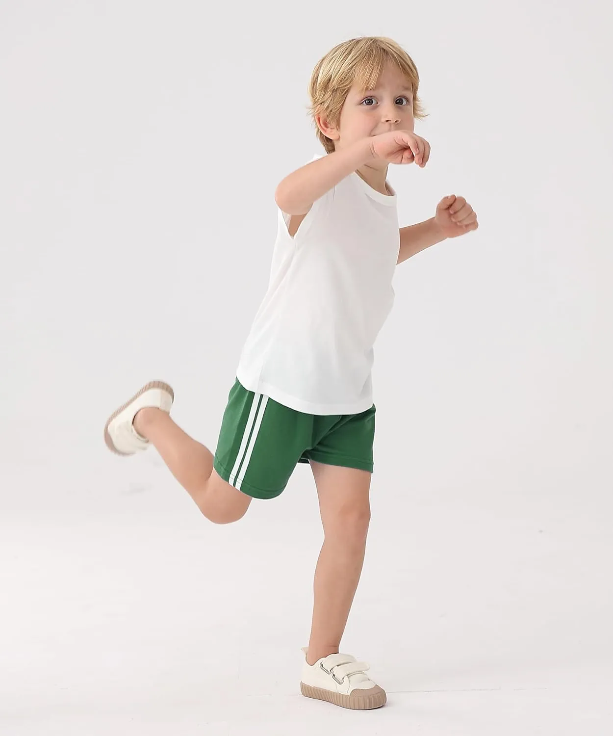 GFQLONG 5 Pack Toddler Boys Girls Cotton Athletic Running Shorts, Kids Summer Casual Fashion Soccer Shorts
