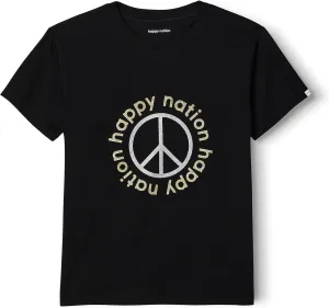 Happy Nation Girls Relaxed Cotton Short Sleeve T Shirt