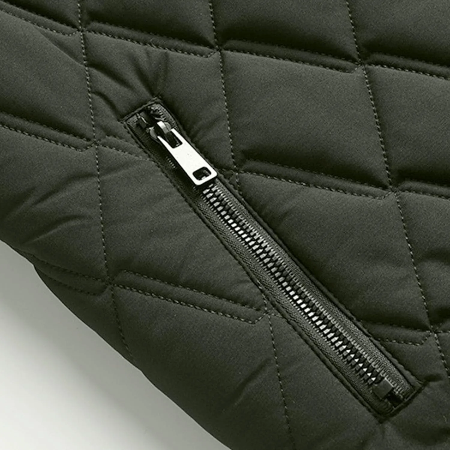 hlysgo Mens Bomber Jacket Sherpa Fleece Lined Quilted Jackets Full Zip Coat Fall Winter Warm Outwear with Zipper Pocket