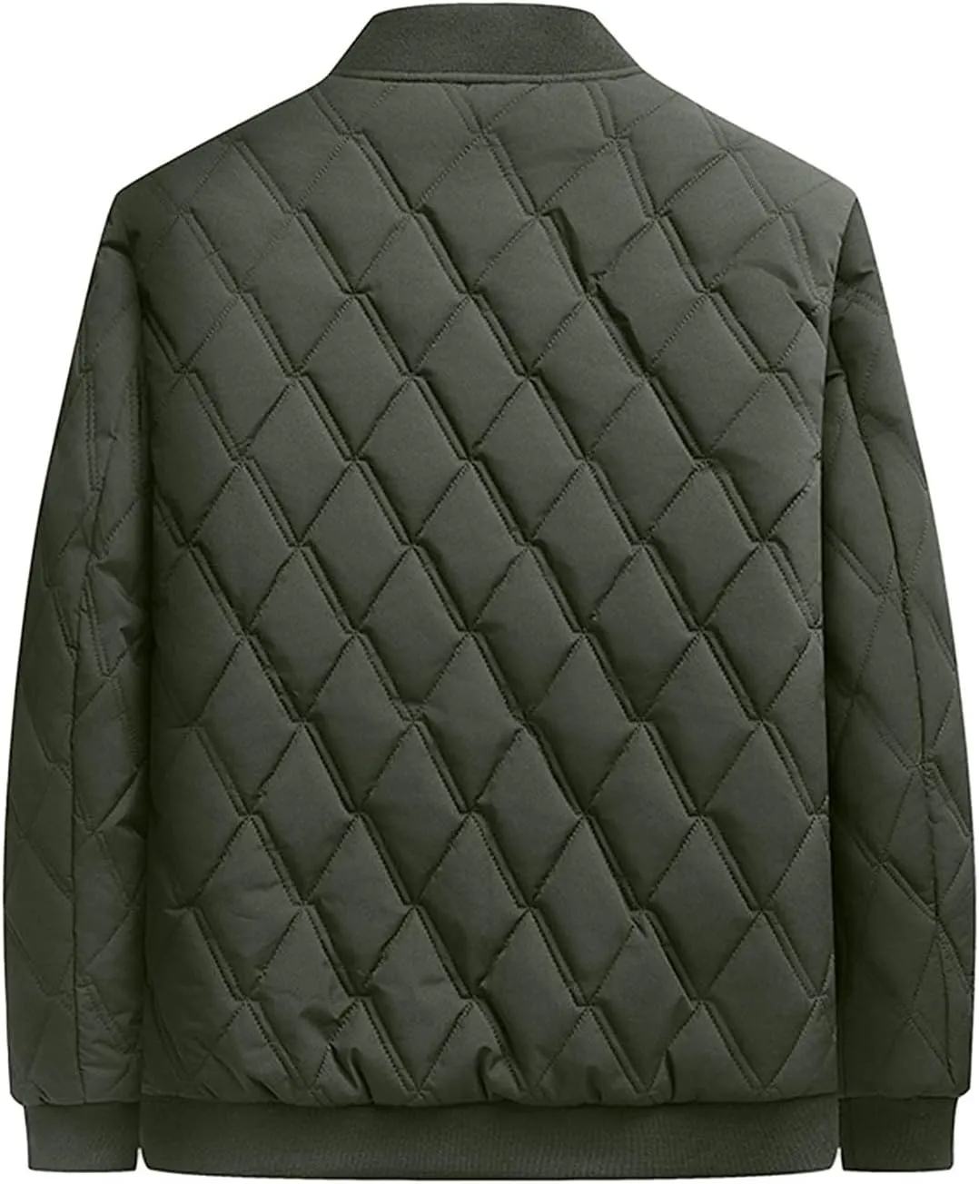 hlysgo Mens Bomber Jacket Sherpa Fleece Lined Quilted Jackets Full Zip Coat Fall Winter Warm Outwear with Zipper Pocket