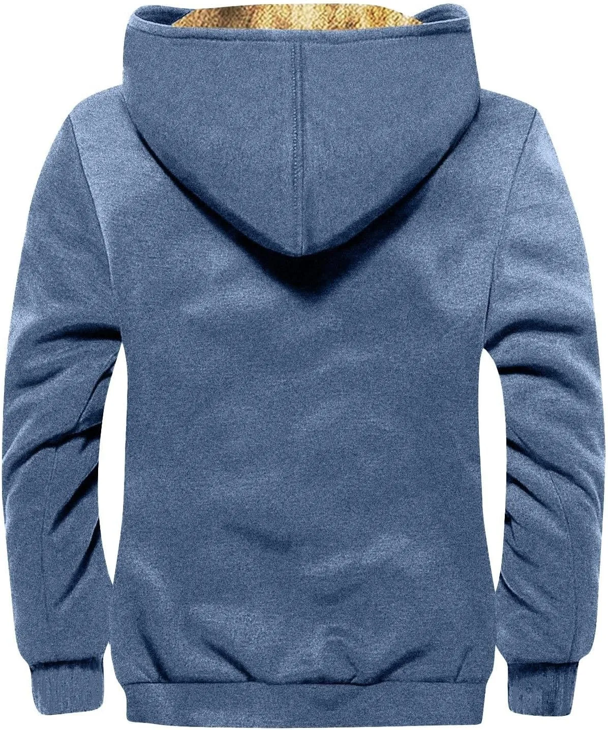 Jackets for Men Winter Comfortable Coats Full Zip Up Hoodies with Pocket Fuzzy Thermal Oversized Casual Outerwear