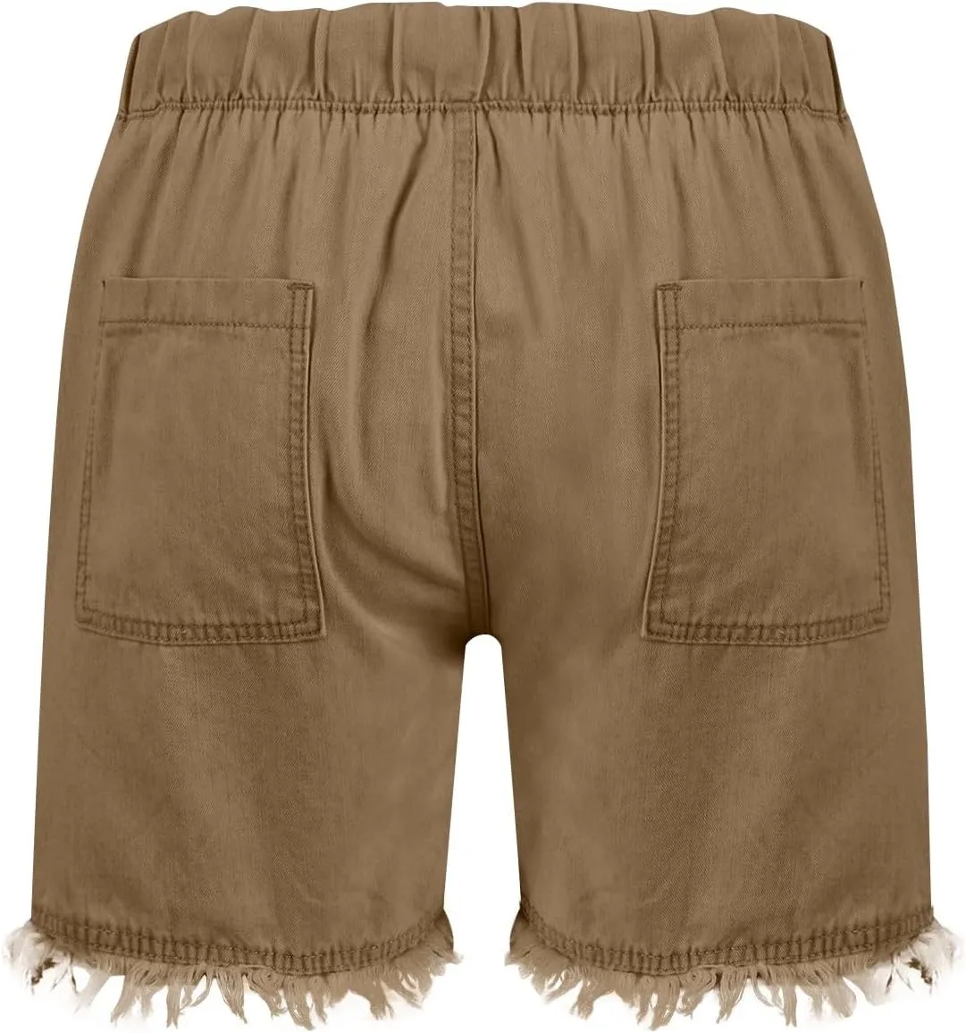Jean Shorts Women High Waisted Drawstring Cut Off Denim Shorts Summer Hot Raw Hem Jeans Short Pants with Pockets