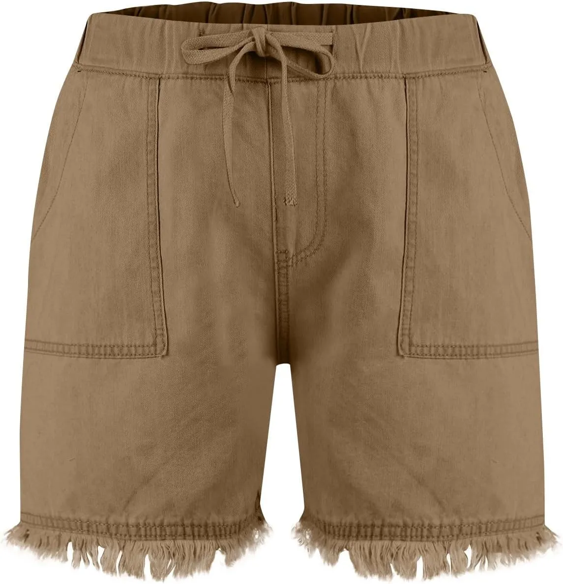 Jean Shorts Women High Waisted Drawstring Cut Off Denim Shorts Summer Hot Raw Hem Jeans Short Pants with Pockets