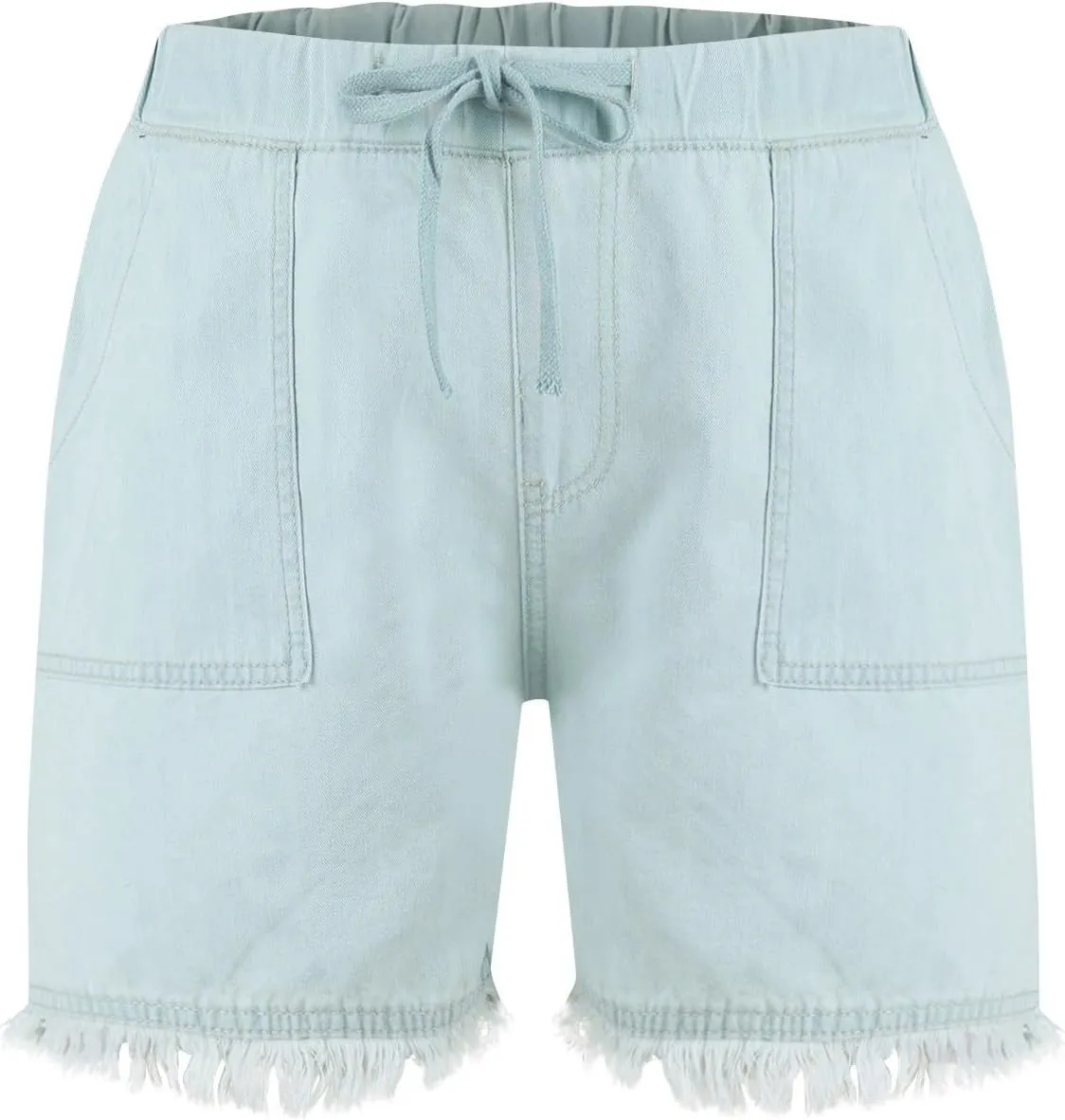 Jean Shorts Women High Waisted Drawstring Cut Off Denim Shorts Summer Hot Raw Hem Jeans Short Pants with Pockets